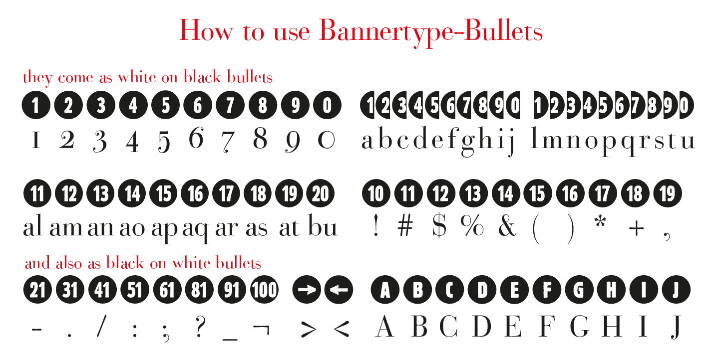 Beispiel einer Bullets-Schriftart
